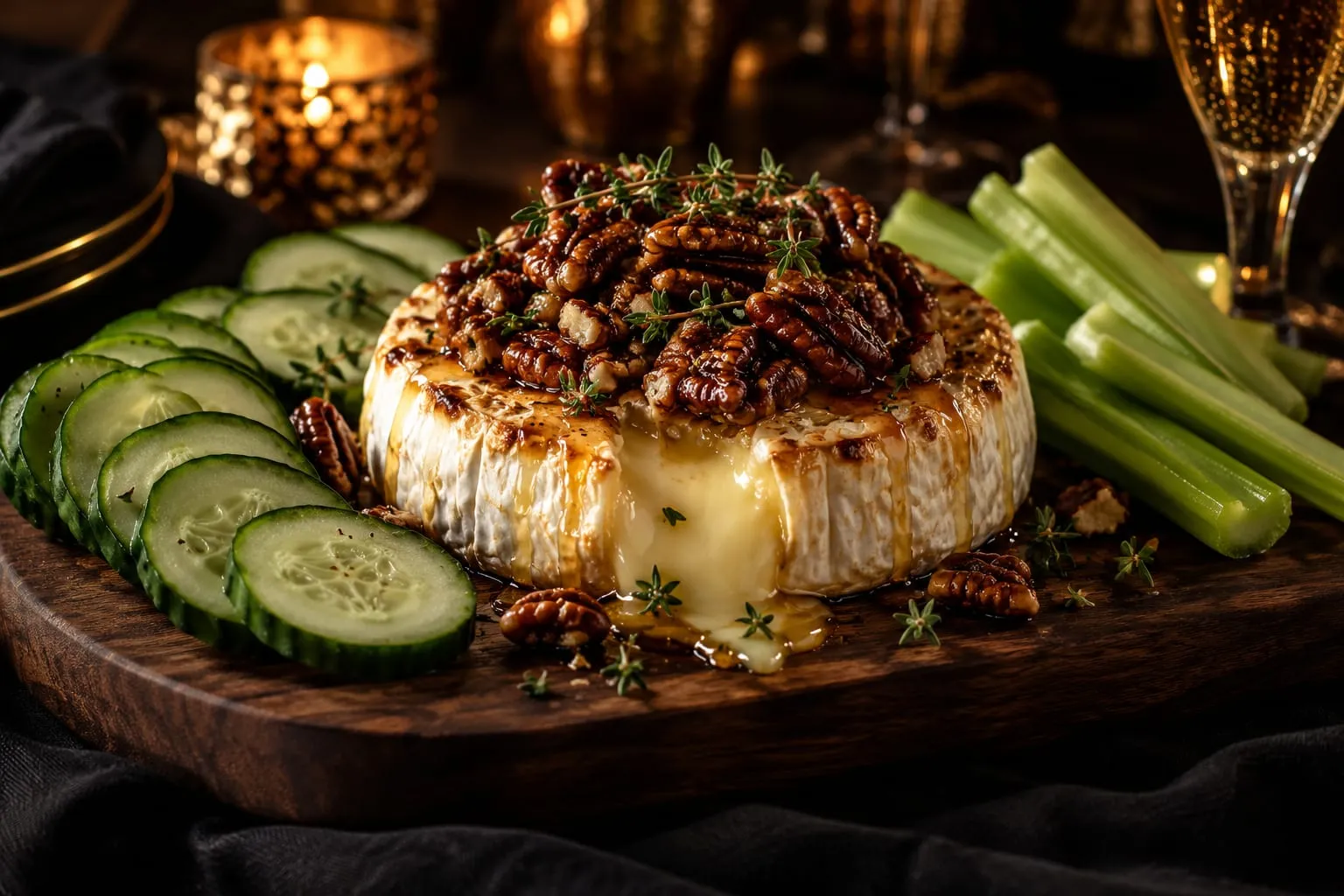 Baked Brie with Candied Pecans