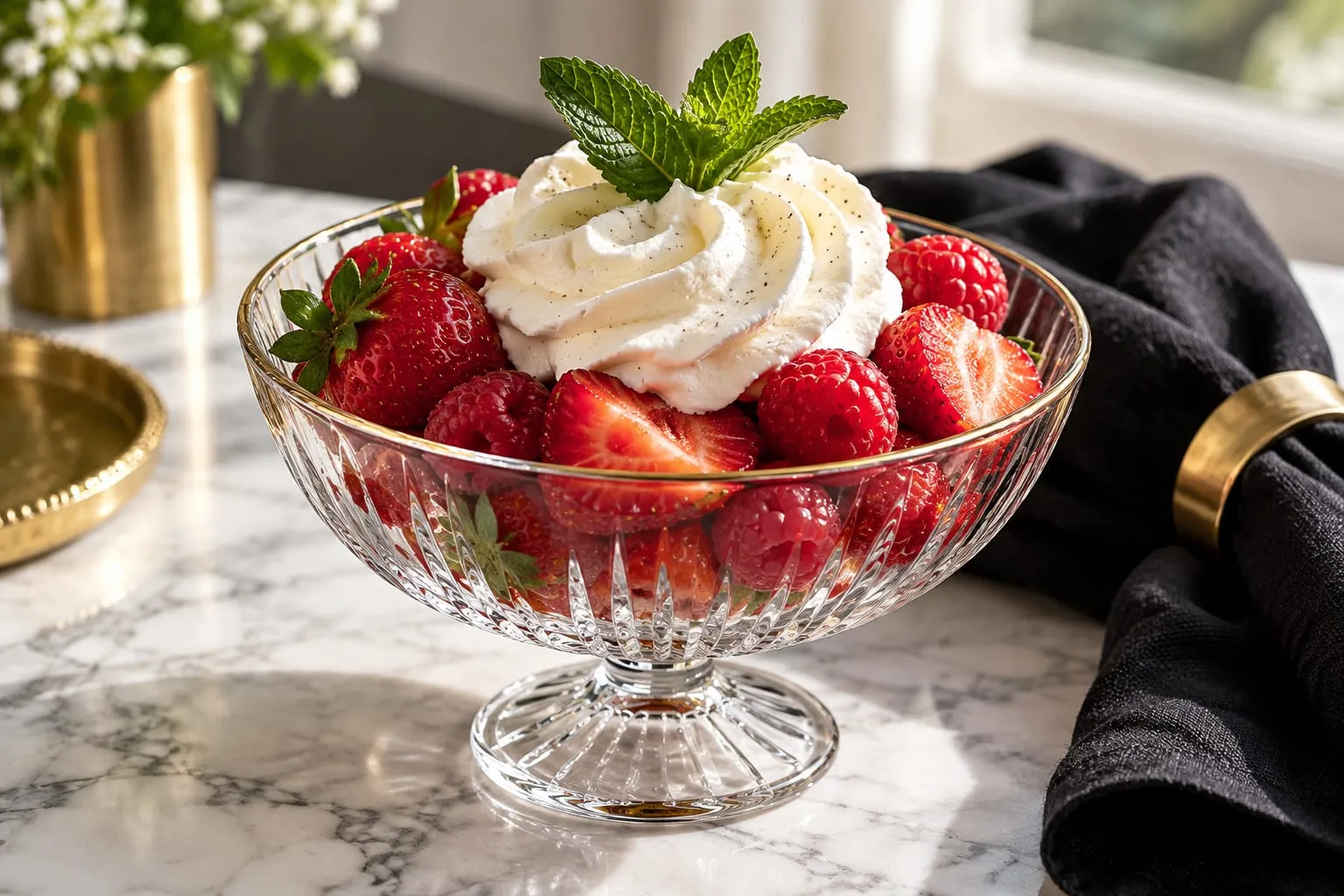 Berries with Vanilla Whipped Cream