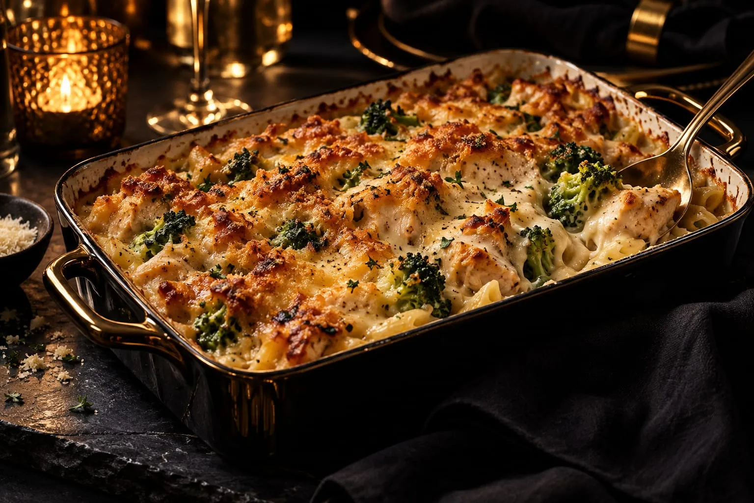 Creamy Chicken Alfredo Bake