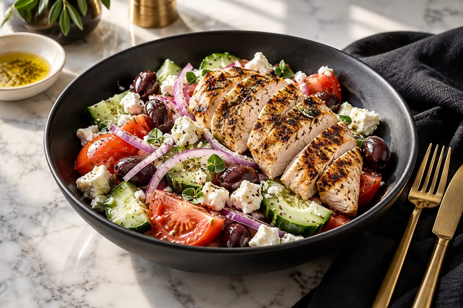 Greek Chicken Salad Bowl