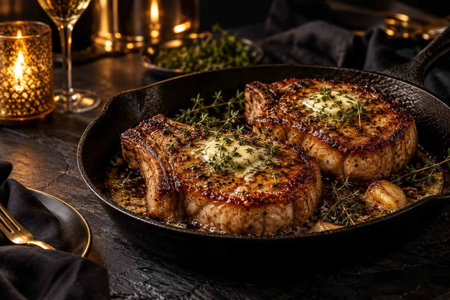 Herb-Butter Pork Chops