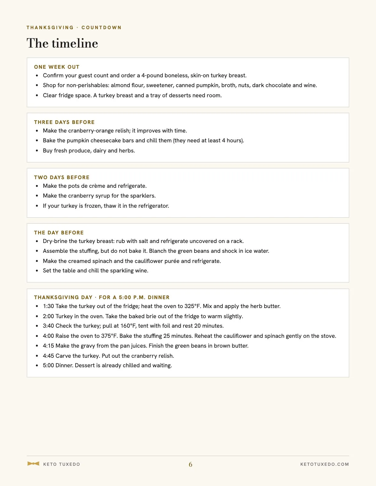 Holiday Menus sample page 3
