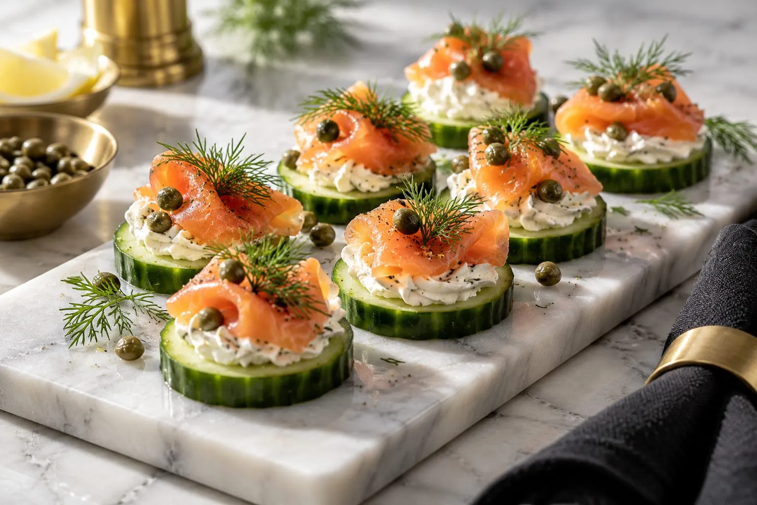 Smoked Salmon & Dill Cucumber Rounds