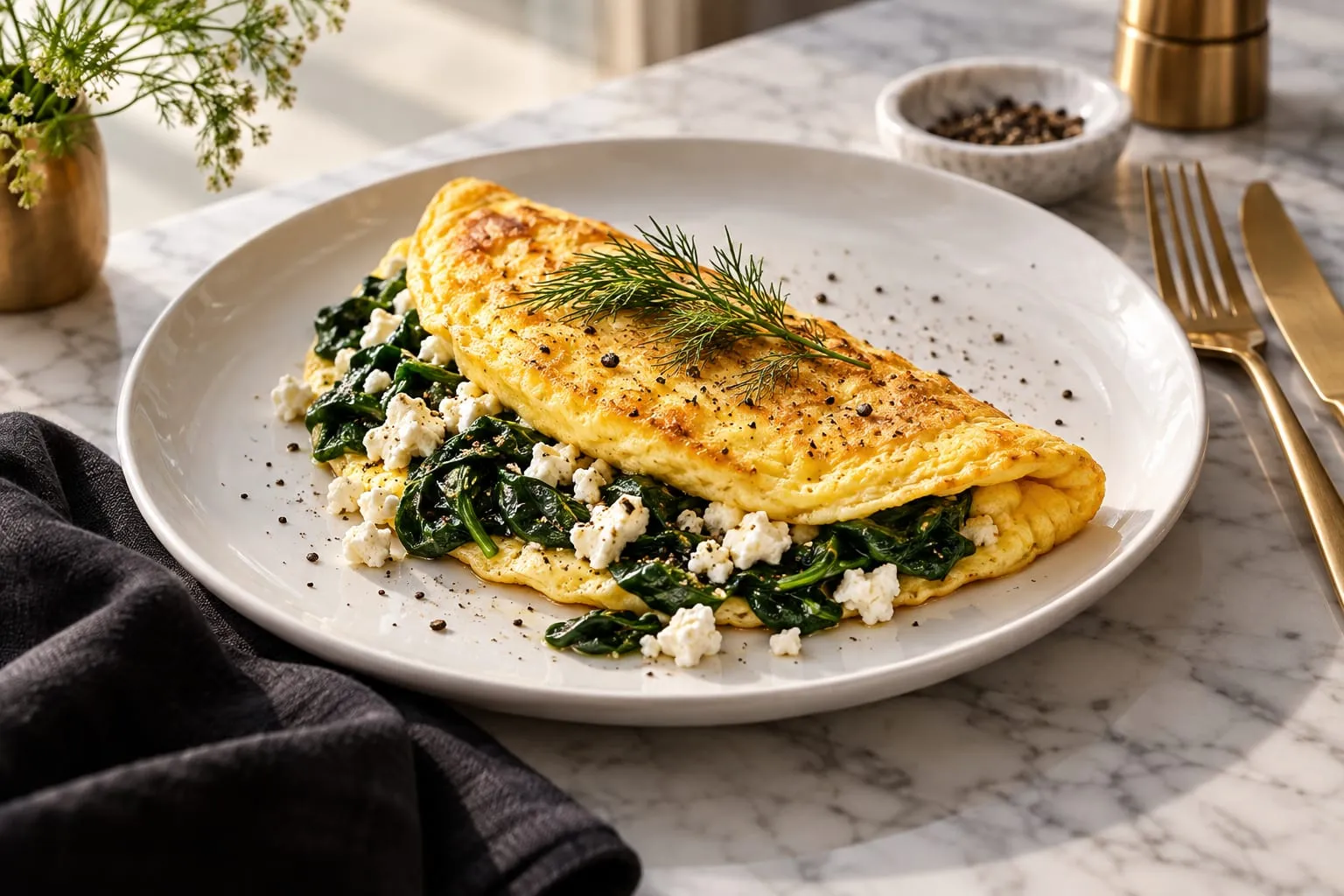 Spinach & Feta Omelette